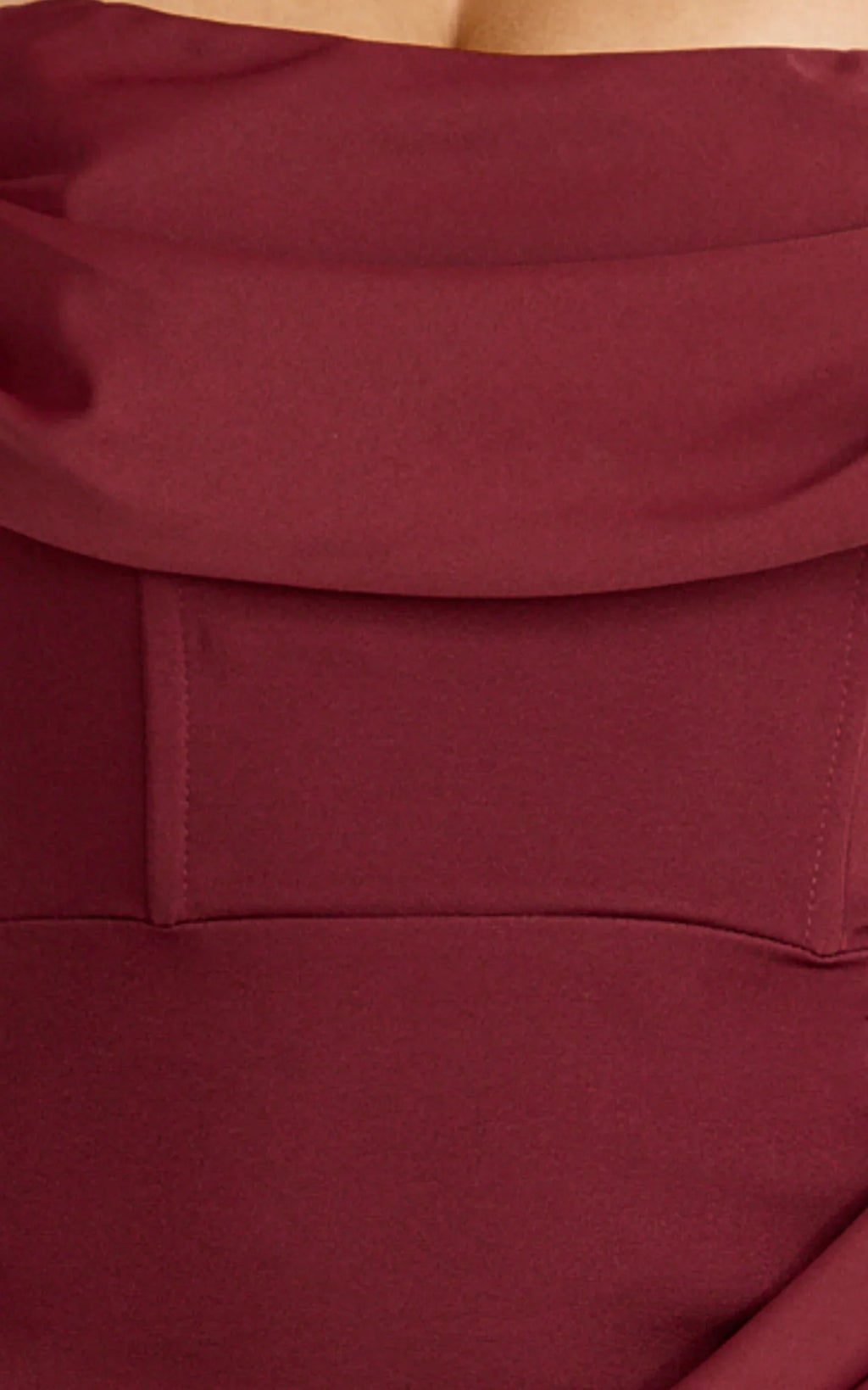 Phoebe Maxi Dress - Strapless Structured Bodice Drape Skirt Dress in Wine