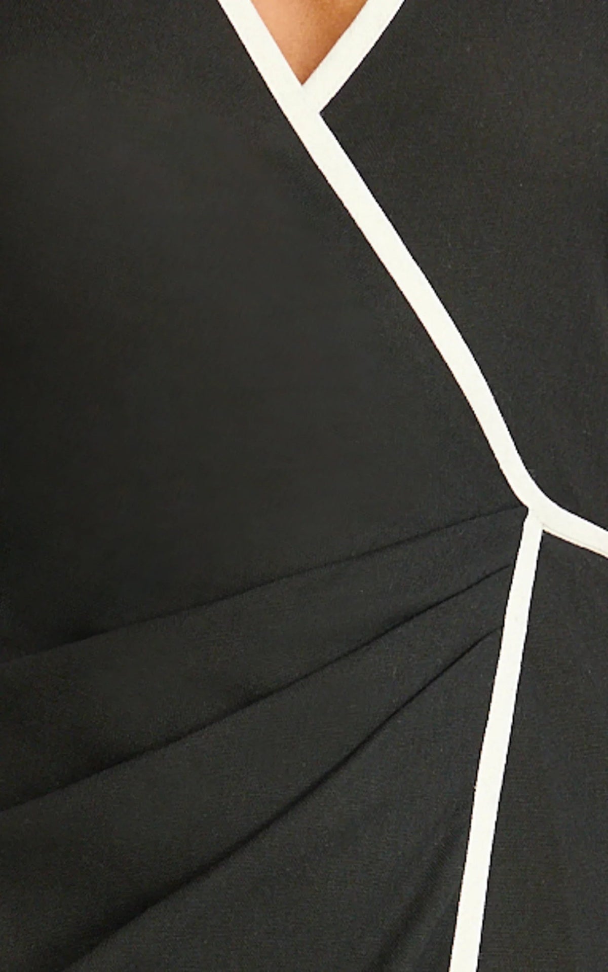 Aurora Midi Dress - Halter Neck Leg Split Wrap Dress in Black