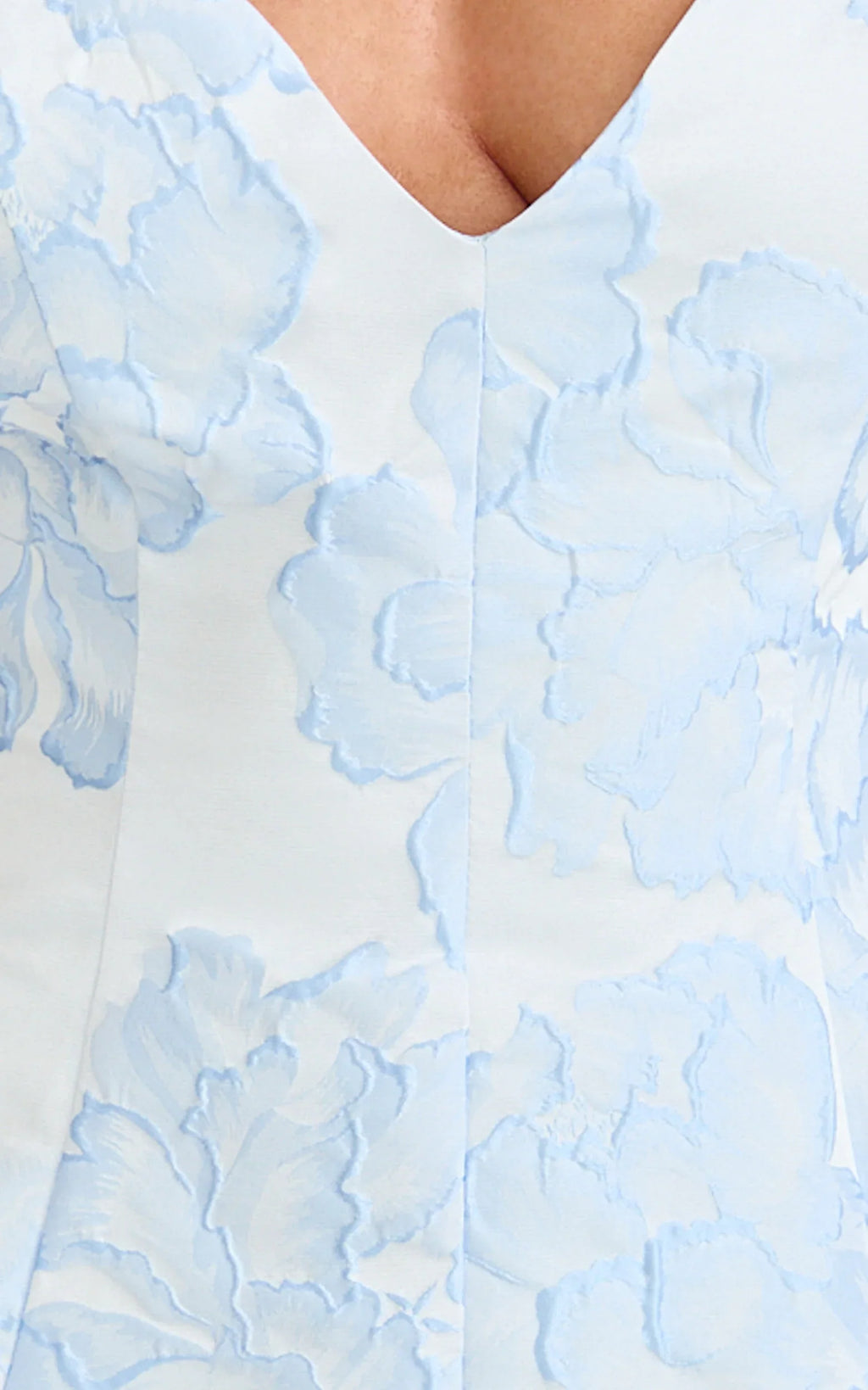 Gianni Mini Dress - Plunge A Line Low Back Dress in Light Blue