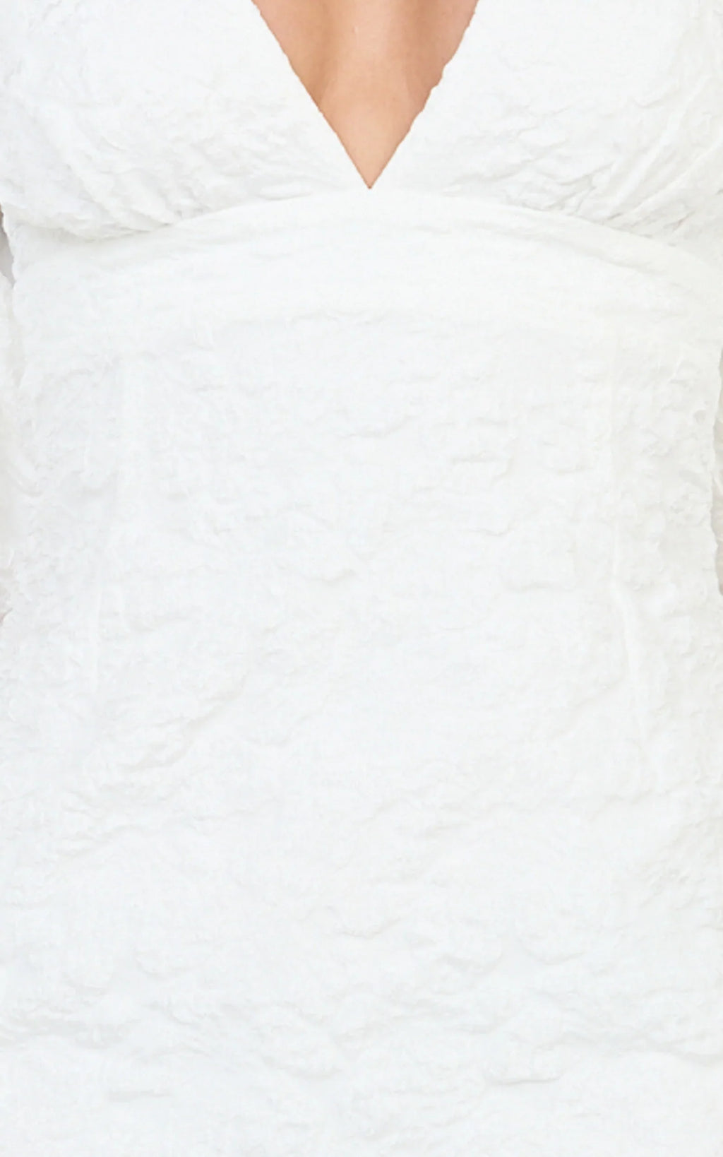 Miley Mini Dress - V Neck Bodycon Dress in White