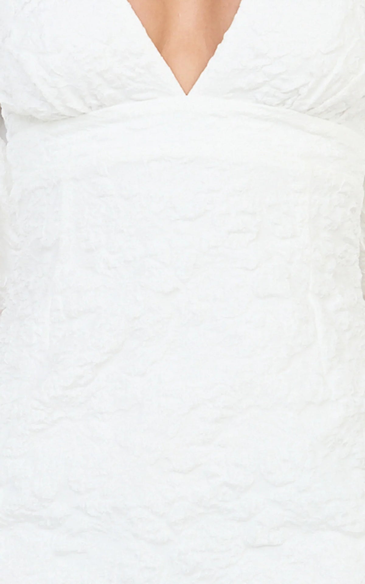 Miley Mini Dress - V Neck Bodycon Dress in White