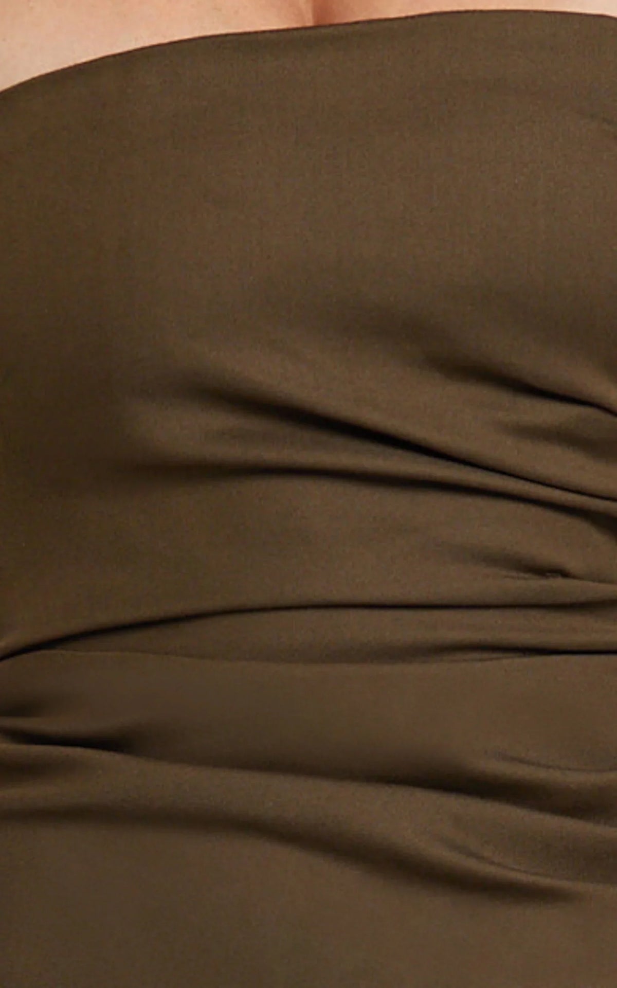 Jamie Maxi Dress - Strapless Ruched Fitted Column Dress in Chocolate