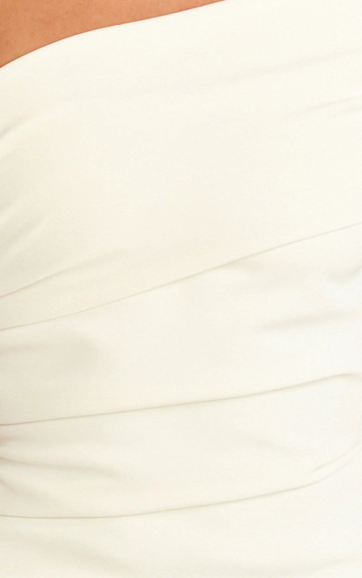 Stefanie Mini Dress - Ruched One Shoulder Dress in White