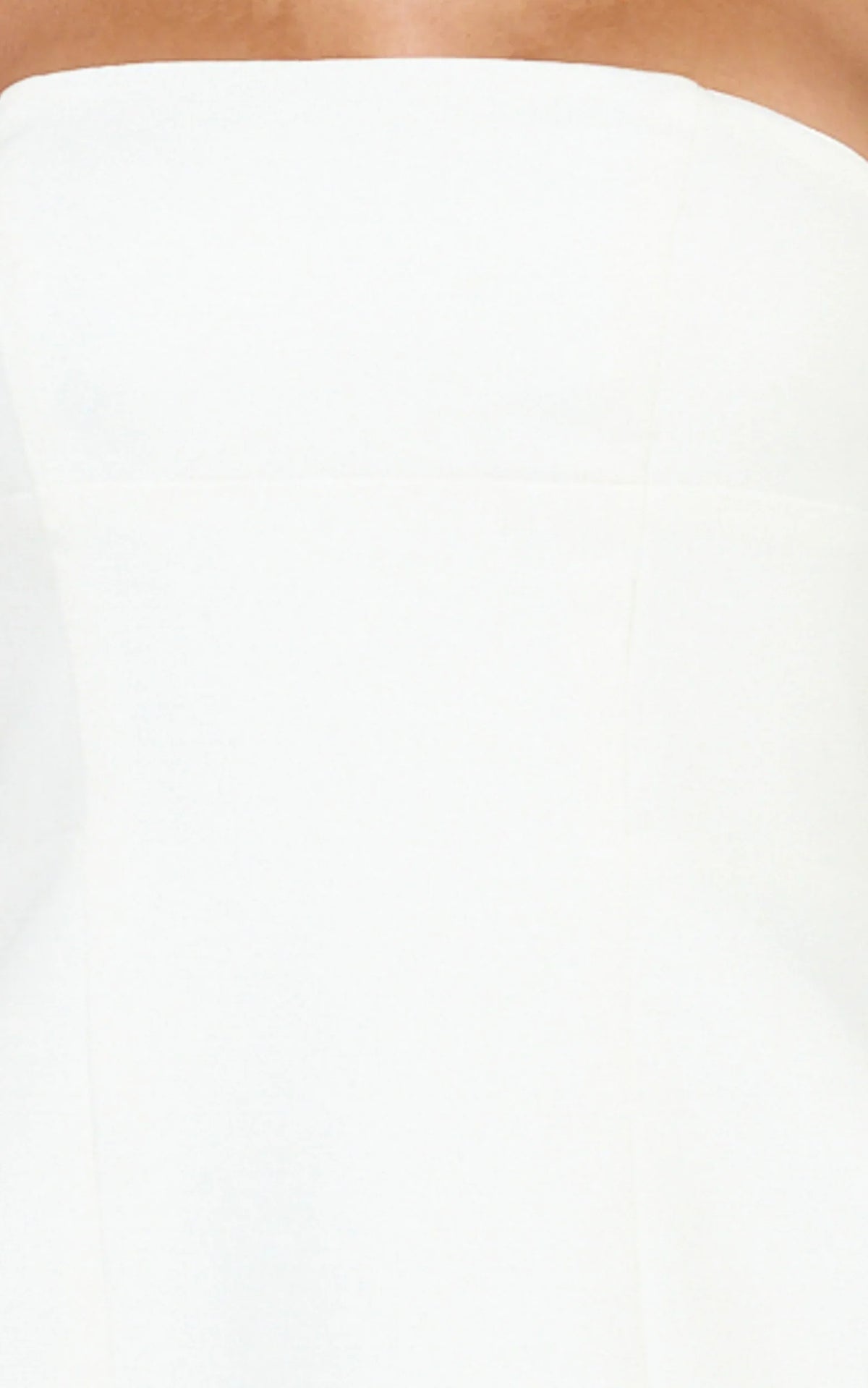 Catharine Mini Dress - Strapless A Line Dress in White