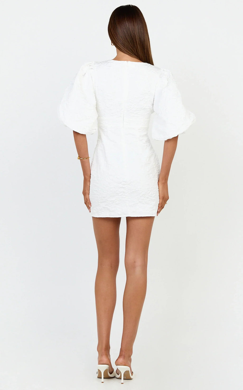 Miley Mini Dress - V Neck Bodycon Dress in White