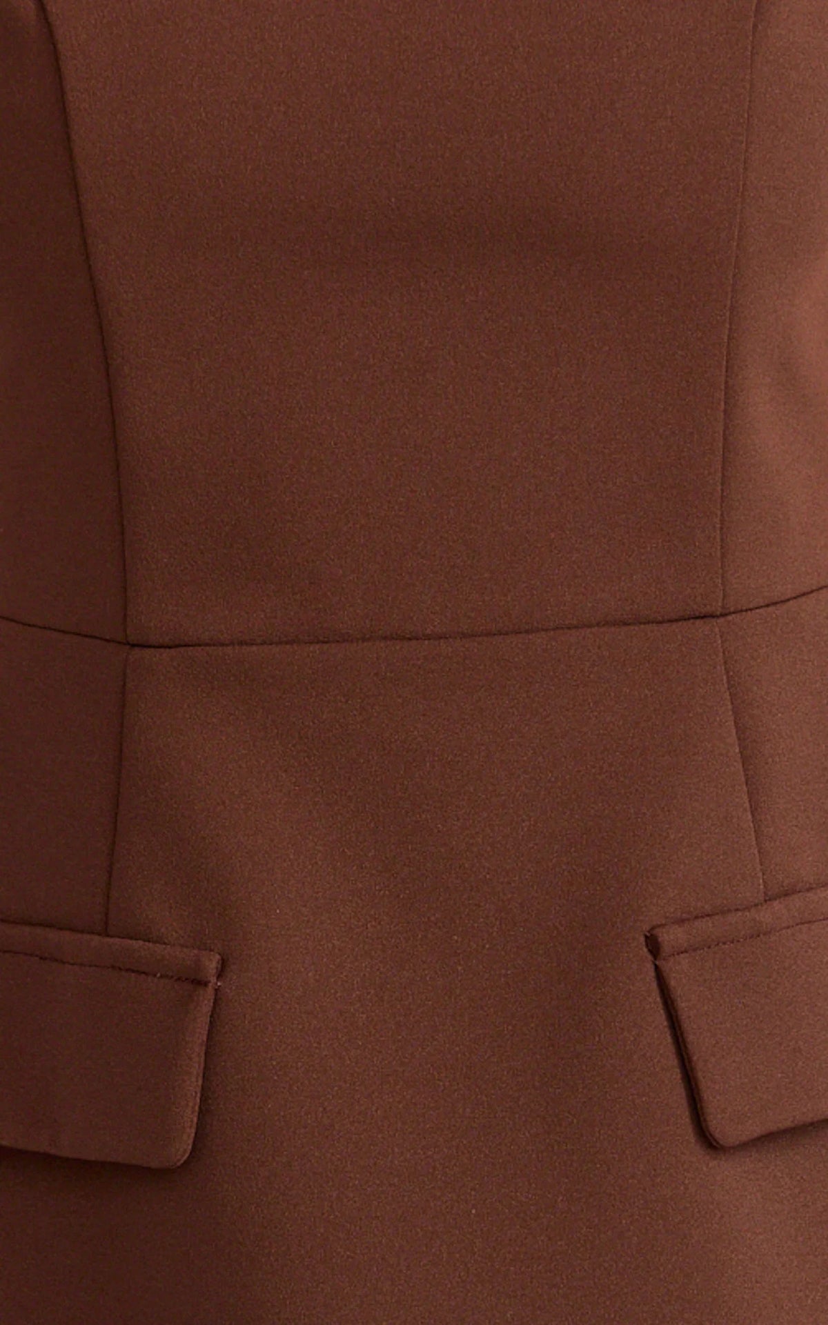 Savanna Mini Dress - High Neck Cap Sleeve Tulip Skirt Dress in Chocolate